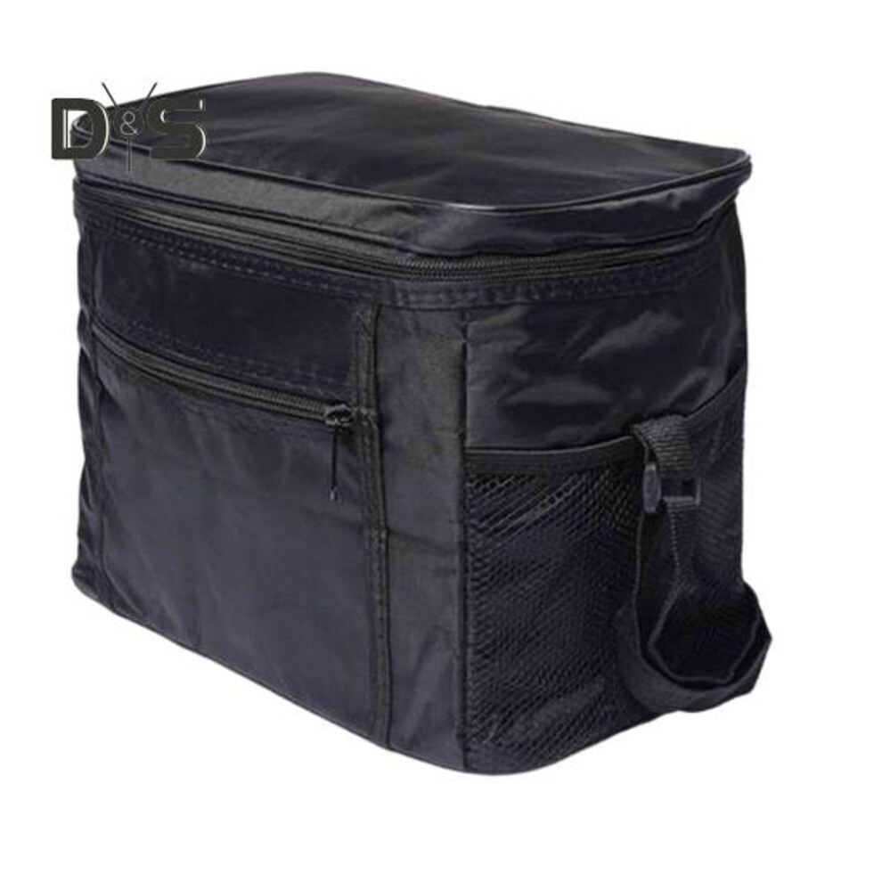 (black) Insulated Picnic Basket Tote Bag Reusable Grocery Carrier Bbq Cooler Lunch Bag Foldable Hot Bags Grill Bags For Food Grilling And Snacks Storage