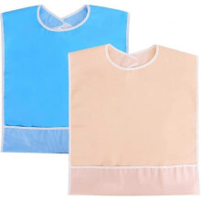 2 Pcs Waterproof Adult Bibs, Reusable Mealtime Protector, Dining Bibs with Crumb Gift