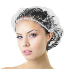 Shower Cap Disposable, 100 Pcs Shower Caps Large&thick Waterproof Clear Plastic Elastic Hair Bath Caps for Women
