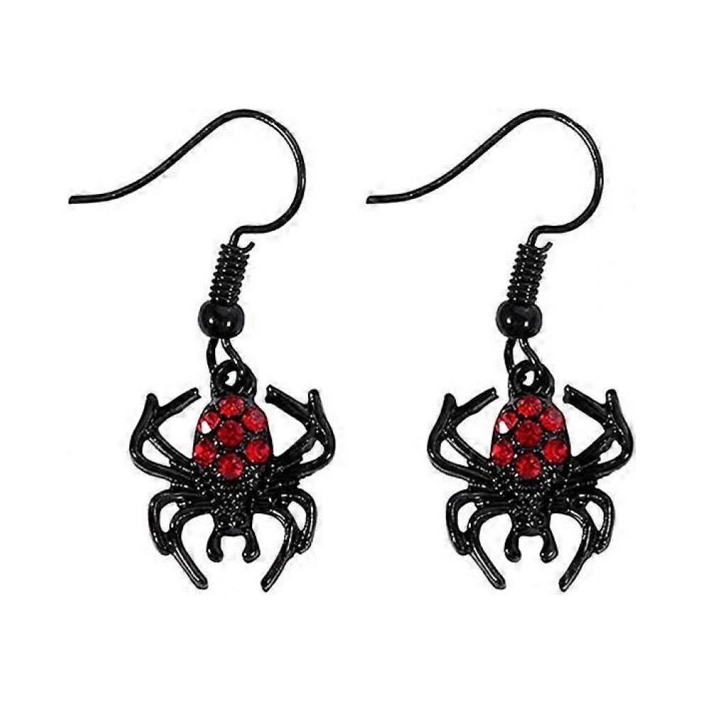 black spider earrings animal spider red pendant earrings jewelry halloween costume gift
