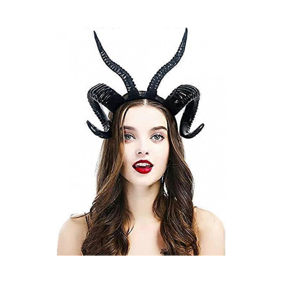 Deer Horns Gothic Steampunk Demon Demon Horns Headband Halloween Costume Photo Props Black