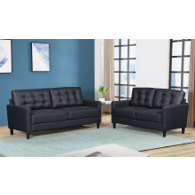 (Black) Imperial Faux Leather 3 and 2 seater Sofa Set