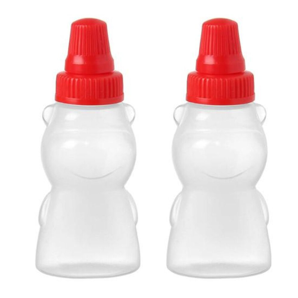 2pcs Compact Size Sauce Squeeze Bottles Creative Shape Practical Ketchup Seasoning Storage Jars
