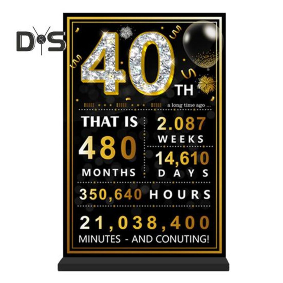 (golden, B) Happy Birthday Poster Acrylic Sign 30th/40th/50th/60th/65th/70th/80th Birthday Gifts Table Poster Board Decoration For Birthday Party Supplies