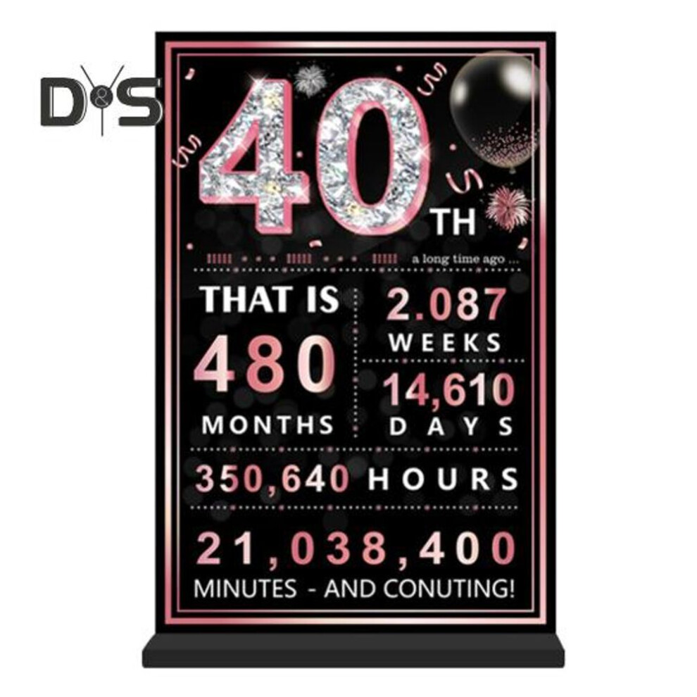 (rose gold, B) Happy Birthday Poster Acrylic Sign 30th/40th/50th/60th/65th/70th/80th Birthday Gifts Table Poster Board Decoration For Birthday Party Supplies
