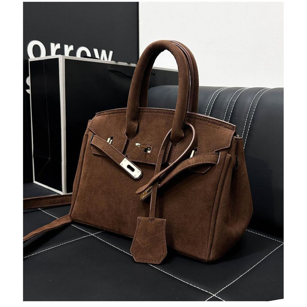 (brown) Stylish PU Tote Shoulder Bag for Women Large Capacity Retro Crossbody Bag for Daily Use