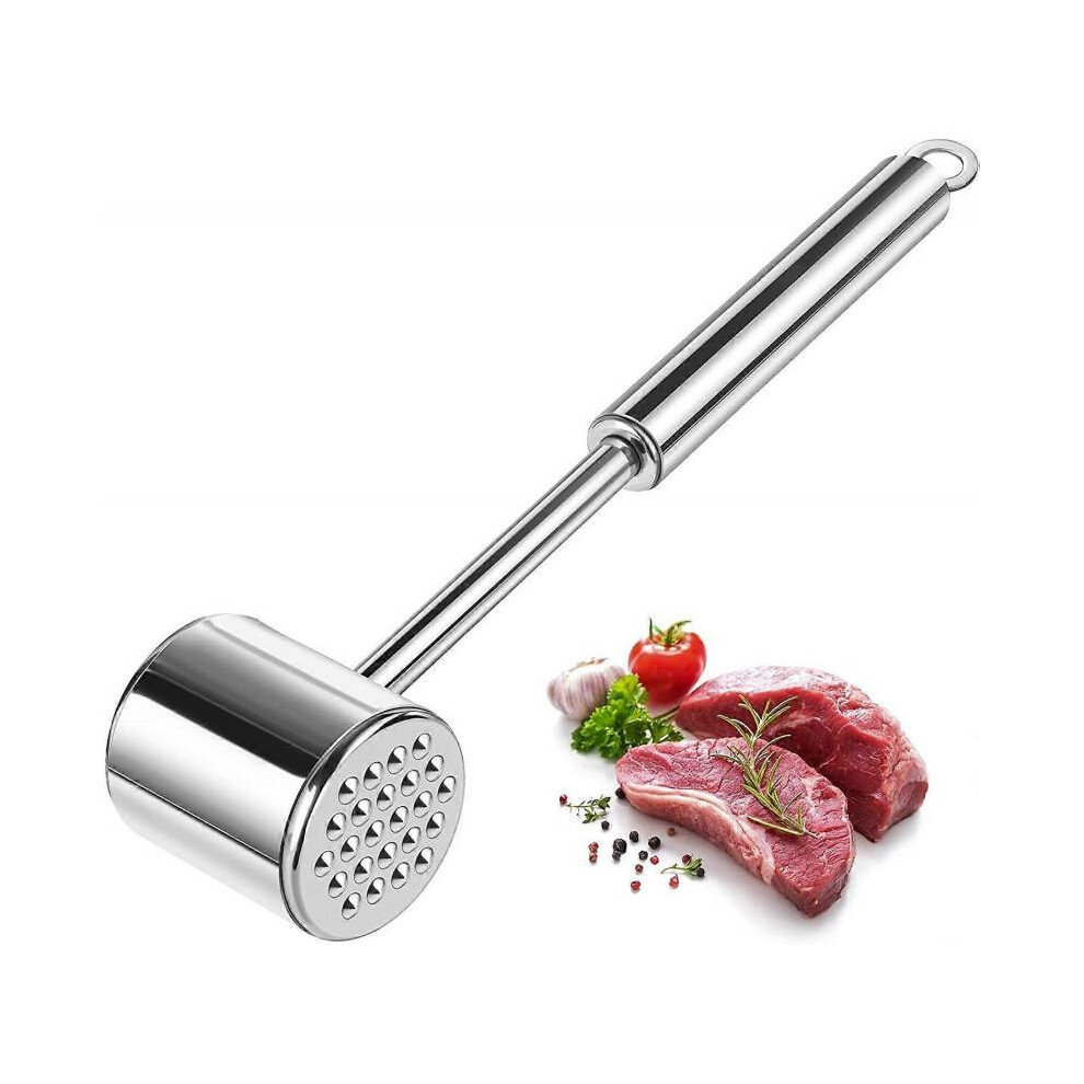 Meat Tenderizer for Kitchen & BBQ - Sturdy Stainless Steel Steak Meat Hammer for Beef Chicken Breasts