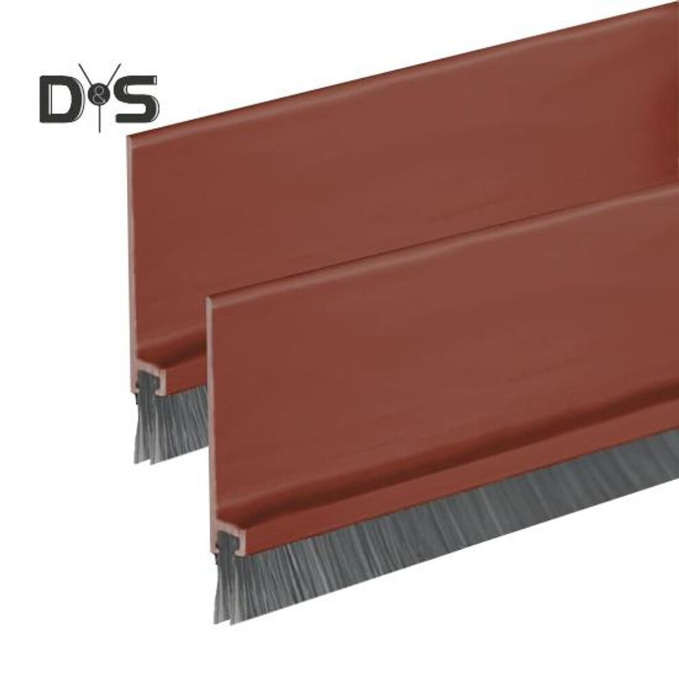 (brown) 2pcs Door Sweep For Bottom Of Door Integrated Door Sweep Brush Design Self Adhesive Weather Stripping For Protection Against Dust Insects Cold Heat