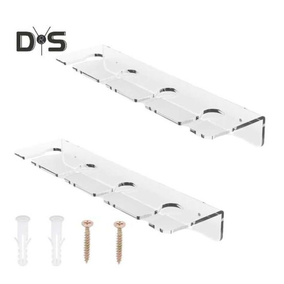 (clear) 2pcs Wall Mounted Wine Glass Holder Acrylic L-shaped Stemware Rack Crystal Clear Acrylic Easy Install Home Kitchen Restaurant Bar Organizer
