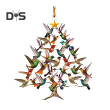 (as the picture, B) Christmas Ornament Acrylic Hanging Pendant with Lanyard Easy to Hang Sparkling Sequins Hummingbird Christmas Tree Decoration