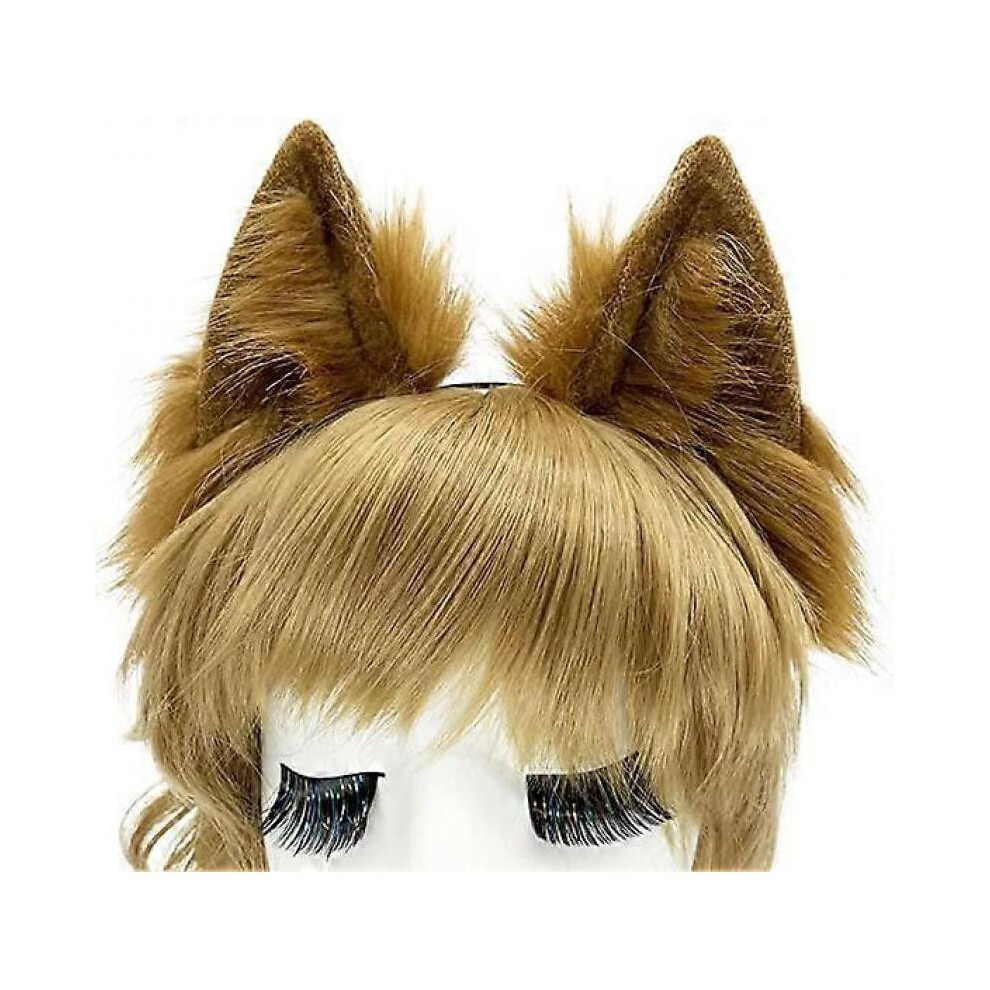 Handmade Cat Ears Cosplay, Animal Headband, Jackal Animal Ears, Costume Headgear Halloween Costume Brown
