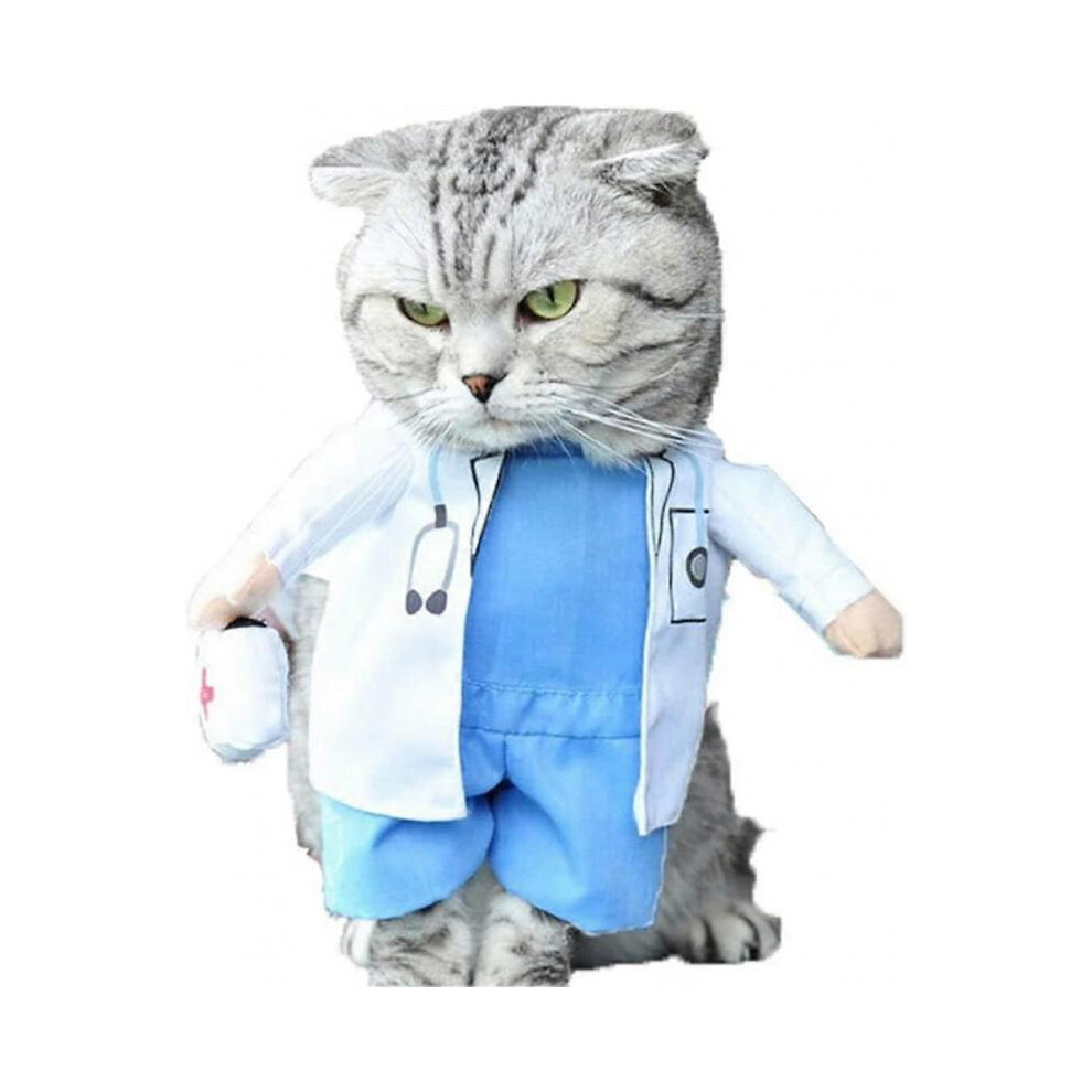 Dog Cat Doctor Costume Pet Doctor Clothing Halloween Jeans Outfit Apparel