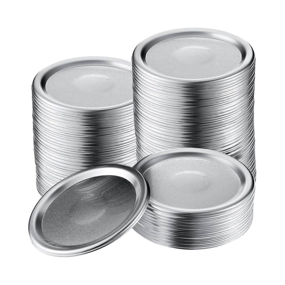 48 Pieces Tinplate Lid Mason Jar Lid Split Lid Wide Mouth Can Lid (70mm, Silver)