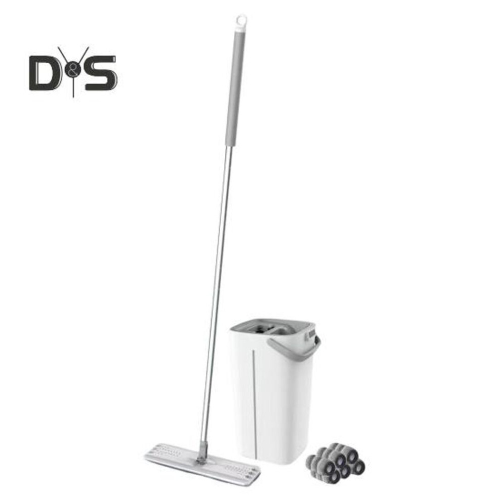 Double-Tank Barrel System Mop Bucket Set Self-Cleaning Mop with 6 Cleaning Cloth 360 Degree Rotating Mop Head Mop Bucket Set