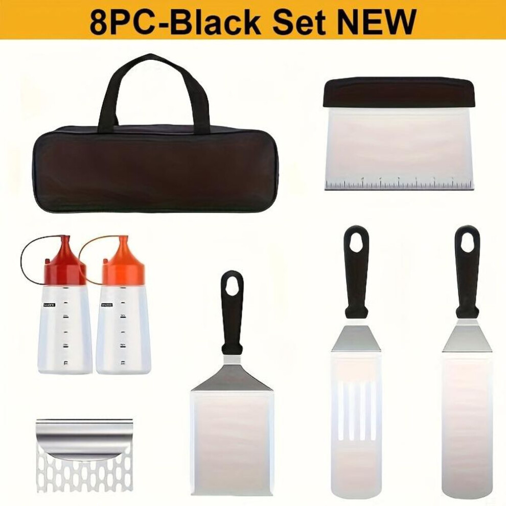 (8pcs) 34pcs/8pcs Griddle Accessory Set, Flat Top Grill Accessory Set, Grill Spatula Set with Extra Large Spatula, Spatula for Outdoor Grilling