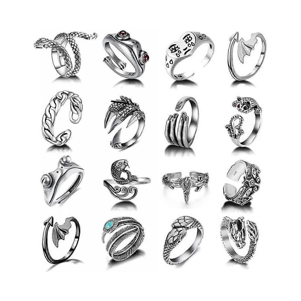 Open Rings Set Knuckle Stacking Ring Snake Ring Boho Finger Rings for Women Men Girls
