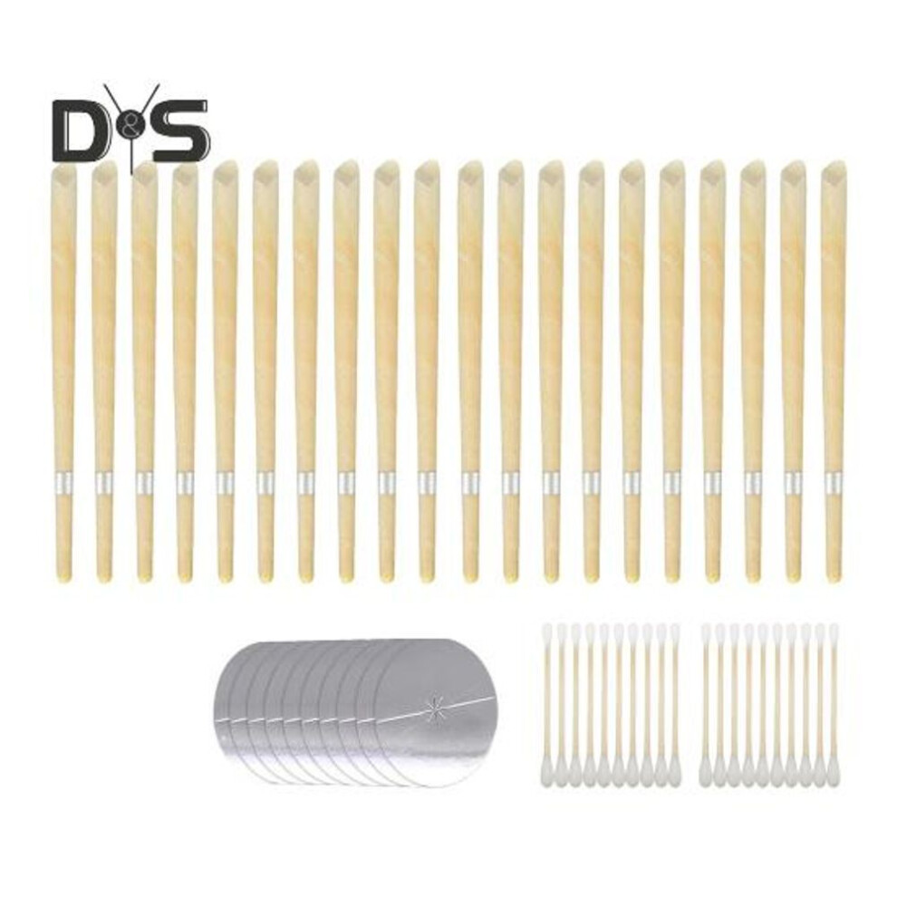 (as the picture, C) 1 Set Ear Wax Removal Kit With Ear Candle Cotton Swab Tray Kids Adults Professional Earwax Cleaner Remover Tools Kit