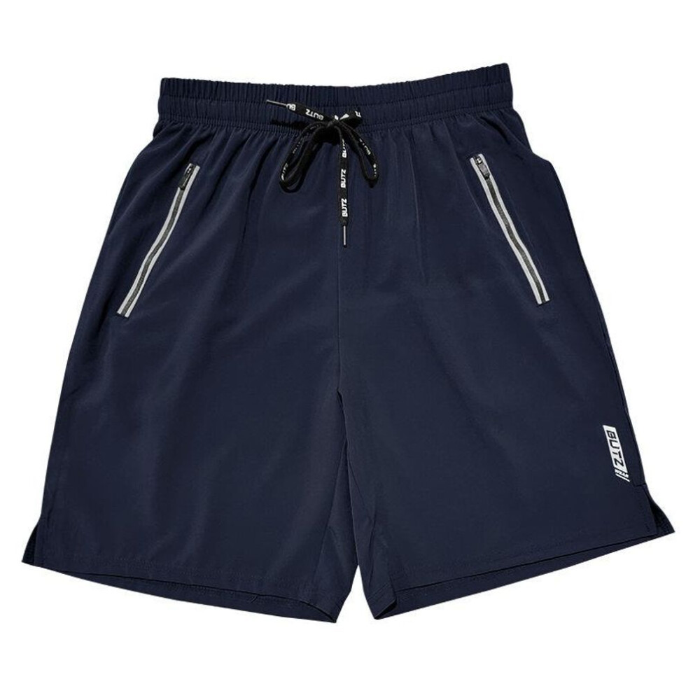 (navy, L) Summer Beach Pants Quick Dry Swimming Shorts Casual Sports Shorts Running Fitness Training Men