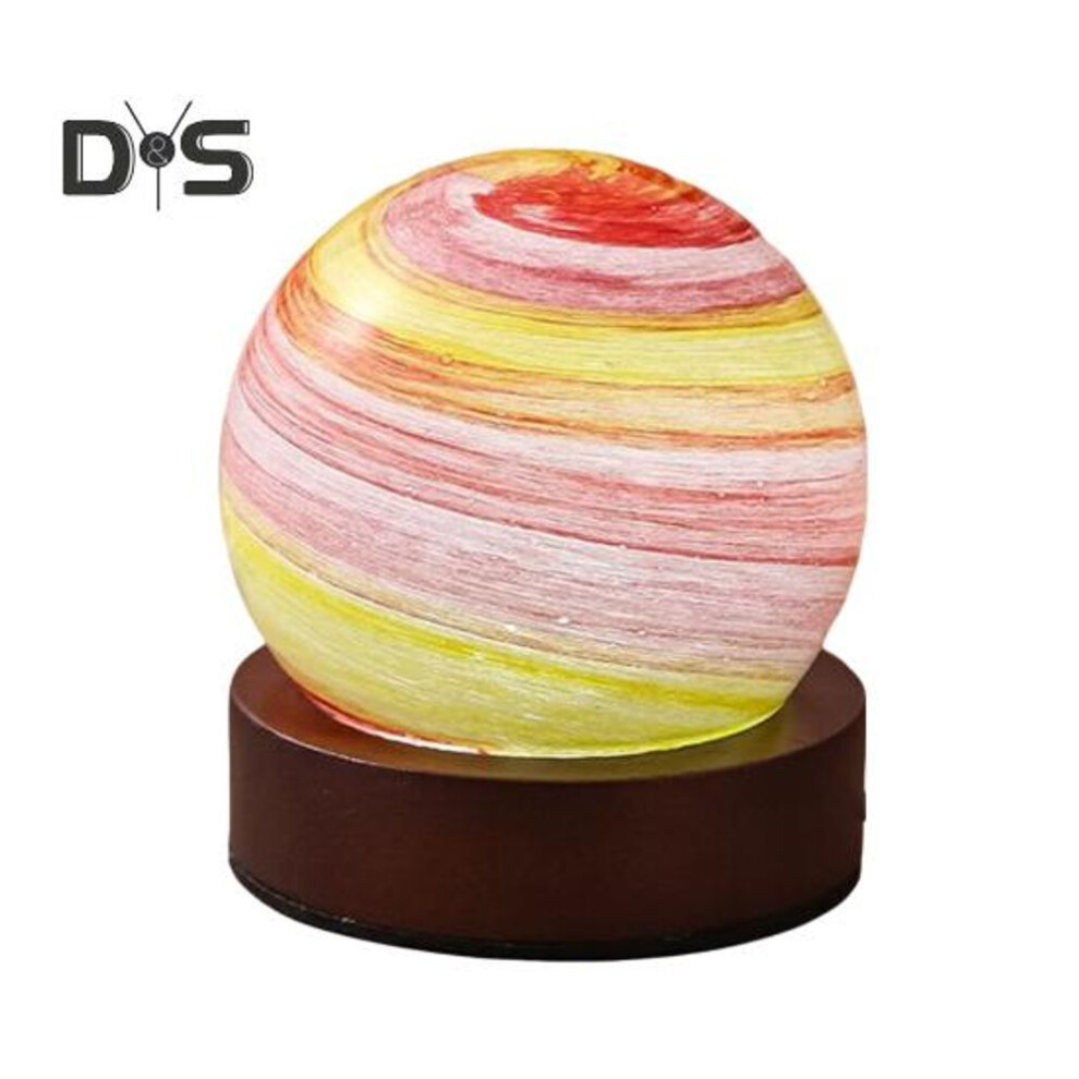 (as the picture, H) 3D Moon Lamp Bedside Light With Wooden Base Dimmable Usb Birthday Month Art Night Lamp Desk Decoration