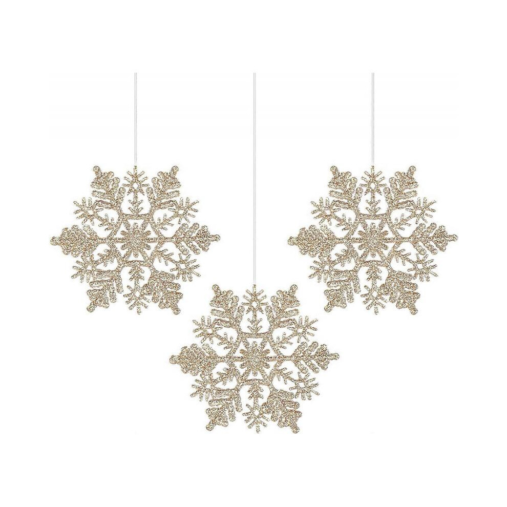 30pcs 4''/100mm Plastic Glittered Snowflake Ornaments Sparkling Christmas Tree Decorations for Wedding,Thanksgiving(Red)