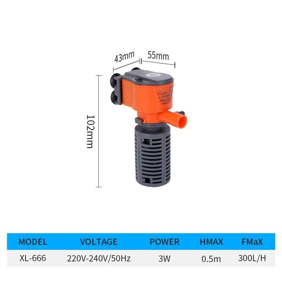 (3W) 1Pcs 3-in-1 Fish Tank Filter Mini Oxygen Air Pump New Water Pump  for Small Aquarium Fish Tank