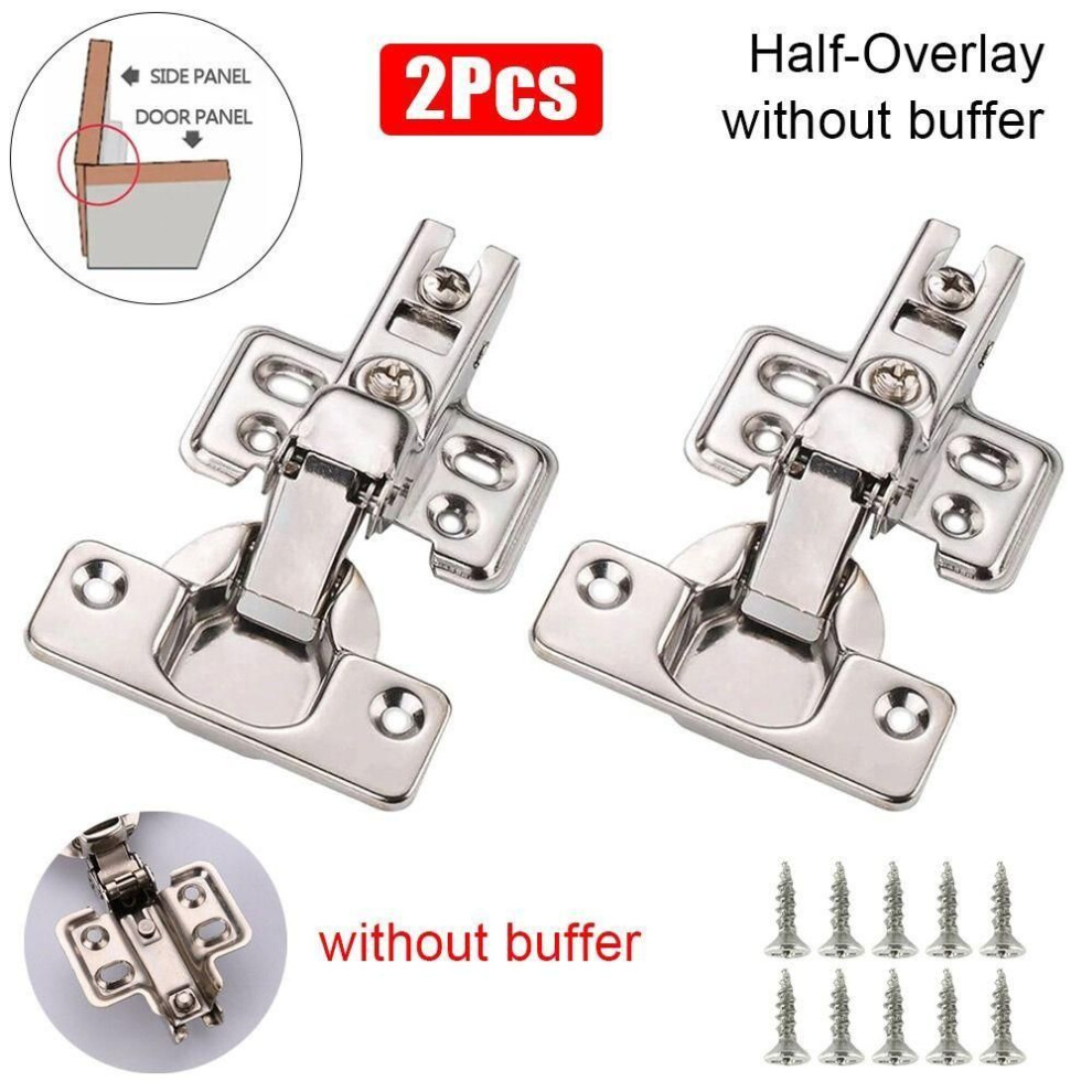 (Insert Embed-without buffer) 2pcs Stainless Steel Door Hinges With Screws Cabinet Hinge Concealed Hinges  For Wardrobe Door
