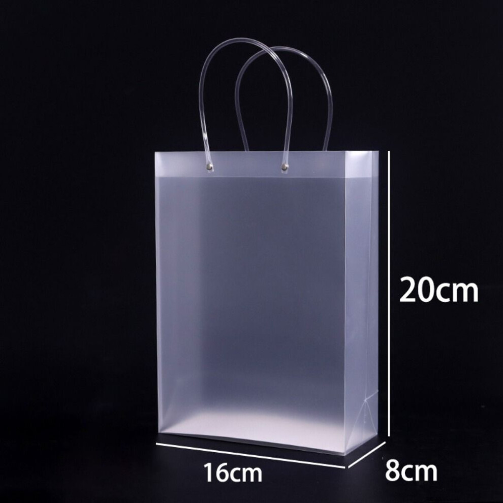 (Vertical -16x20x8cm) Pvc Plastic Bags With Handles Gift Wrapping Bag High Quality Present Gift Package Bag