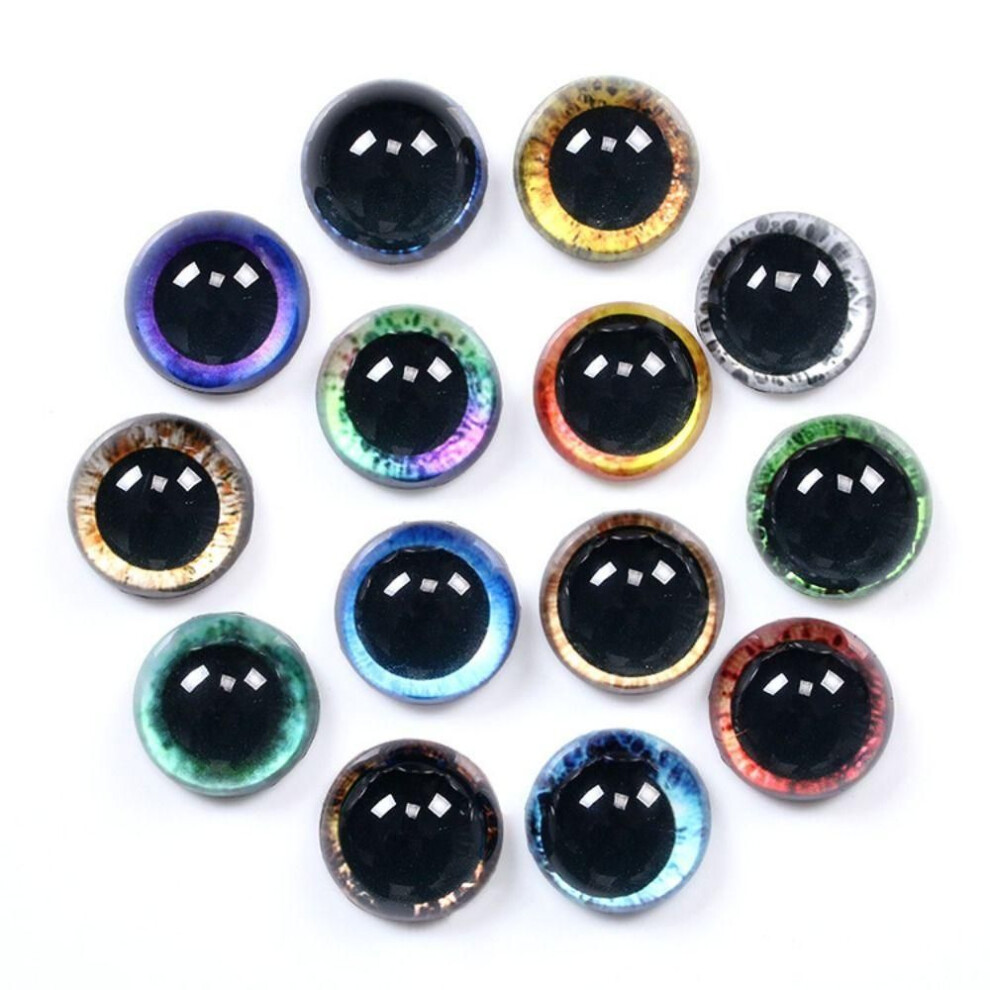 (10mm-color random) 20pcs/10pairs Plastic Eyes Crafts Eyes 6mm-20mm Glitter Crystal Eyes  DIY Doll Accessories
