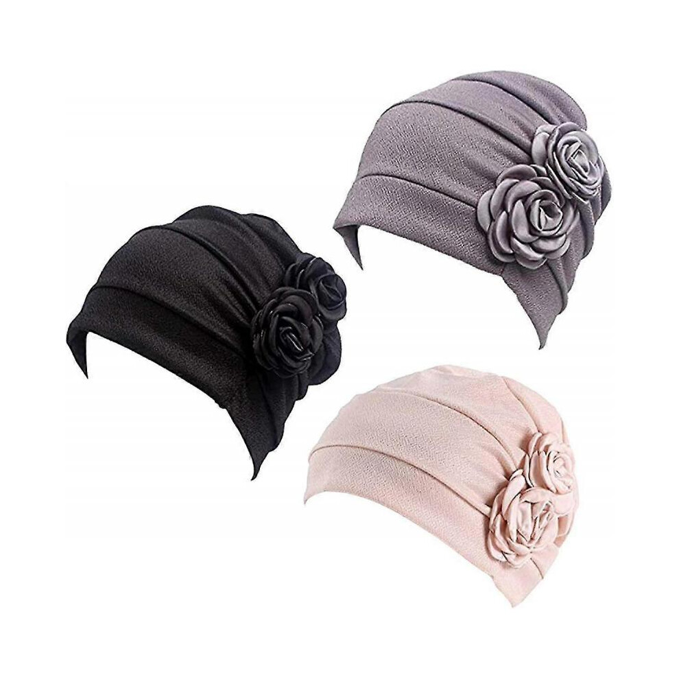 Chemo Turban Headwear Flower Beanie Scarf Cap Head Wrap Hair Loss Hat for Cancer Patient