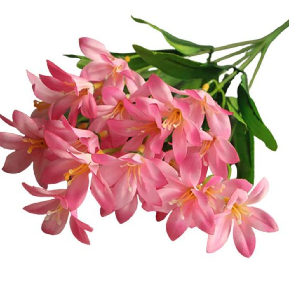 (pink) Lovely Artificial Mini Flower Bouquet Home Wedding Decor 24 Flowers On 1 Piece