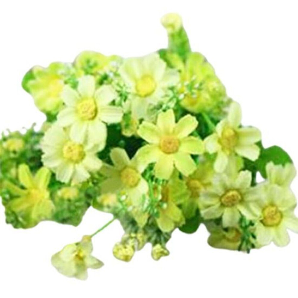 (green) 1 Bouquet 28 Heads Fake Daisy Artificial Silk Flower Home Wedding Decoration