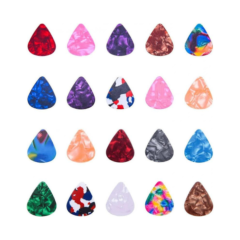 Stylish Colorful Celluloid Guitar Picks Plectrums For Guitar Bass Ukulele 0.46Mm (Pack Of 24 - Assorted Colors) Light