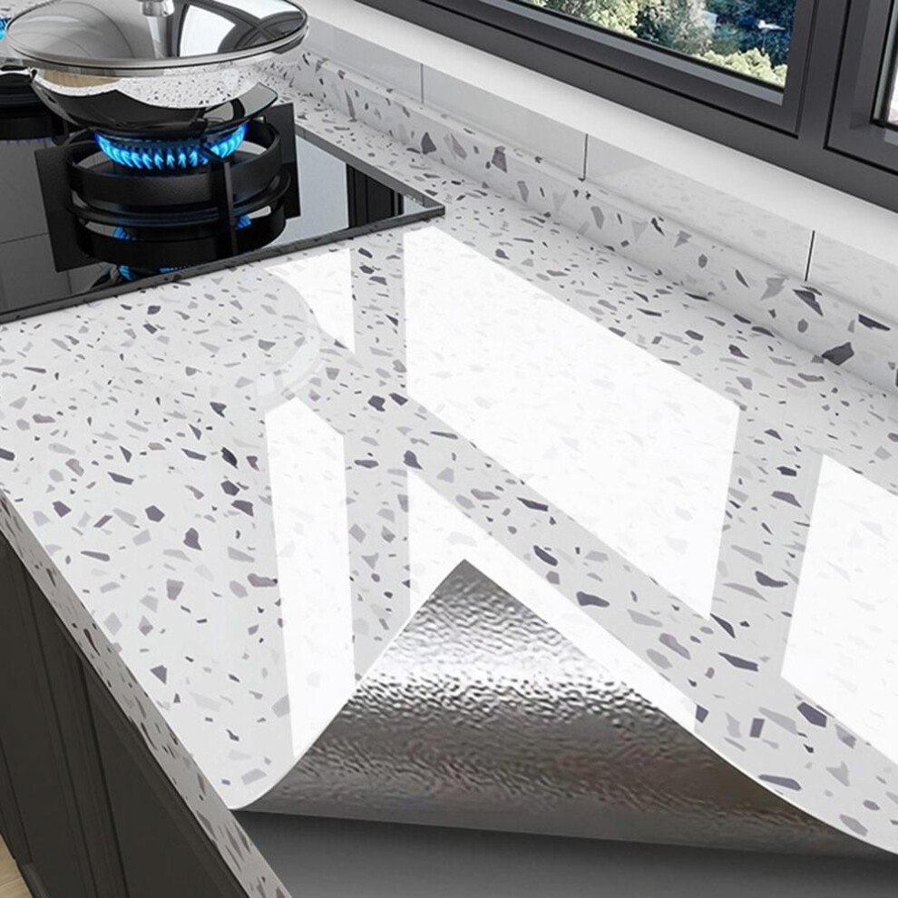 (5) Oil-proof Kitchen Countertop Wall Stickers Waterproof Stove Renovation Film New Tile Wallpaper