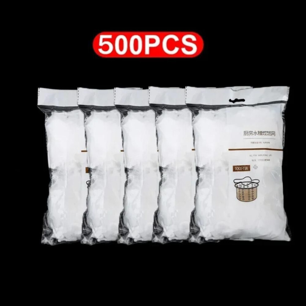 (500PCS) 500/30pcs Disposable Sink Filter Mesh Bags Kitchen Sink Strainer Drain Hole Anti-blocking Garbage Bag Cleaning Strainers Net
