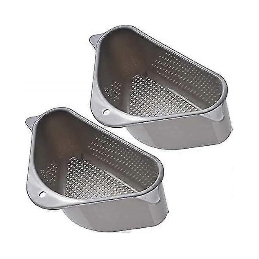 2pcs Sink Strainer Basket, Triangular Sink Drain Shelf, Triangle Sink Drainer Basket, 10inch X 5.5inch Corner Sink Strainer
