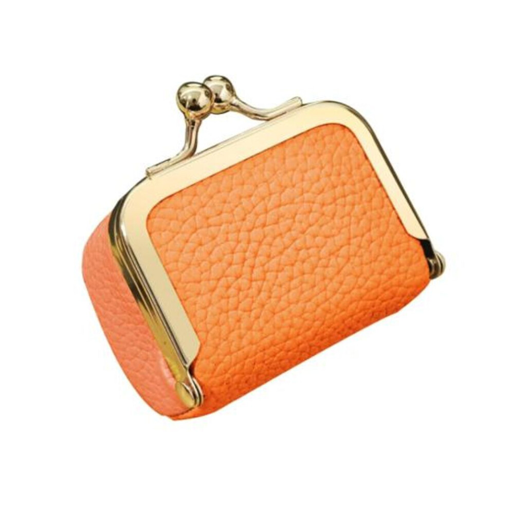 (orange) Faux Leather Mini Jewelry Box Earring Necklace Bracelet Ring Organizer Case Multi-functional Portable Travel Women Jewelry Storage Pouch