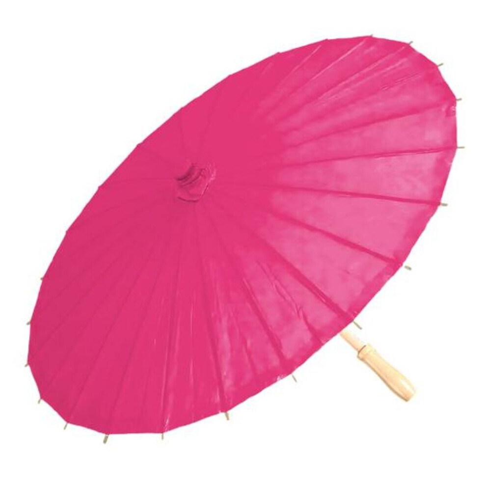 (rose red, 85cm) 20/30/40/60/85CM Colorful Paper Umbrella Chinese Style DIY Crafts Decorative Oil-paper Painting Umbrella Bamboo Handle Oriental Parasol Party Favors