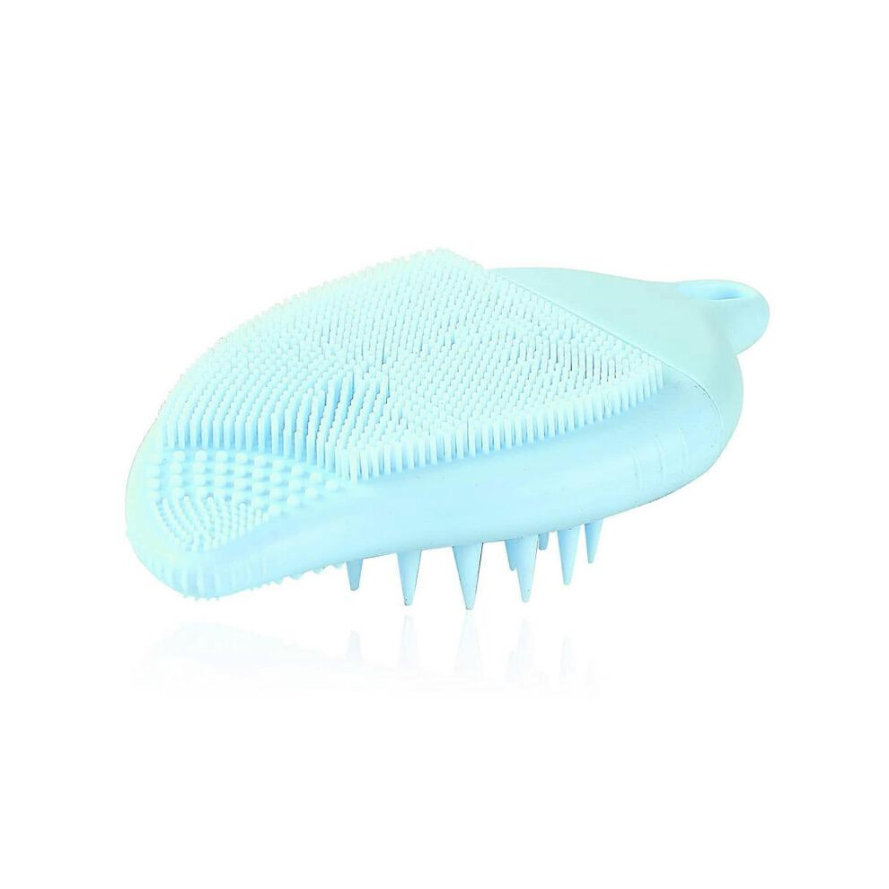 Cleansing Brush, 3-in-1 Soft Silicone Facial Cleanser Exfoliating Blackhead Hand Massager with Easy Hanging Holes (Blue)