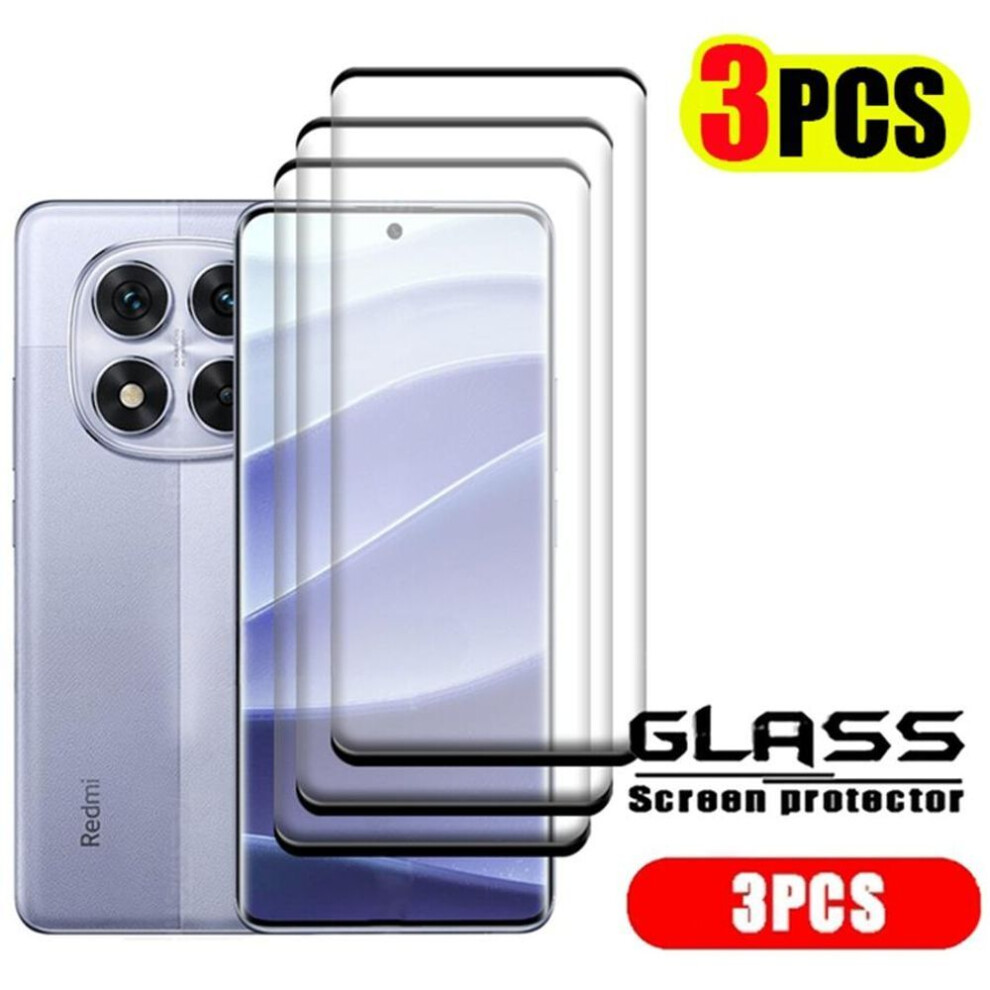 (black, RedMi Note 14 Pro 5G) 3PCS Full Screen Curved Tempered Glass Screen Protector For Xiaomi Redmi Note 14 4G 5G Note 14 Pro+ Plus Redmi Note 14 5
