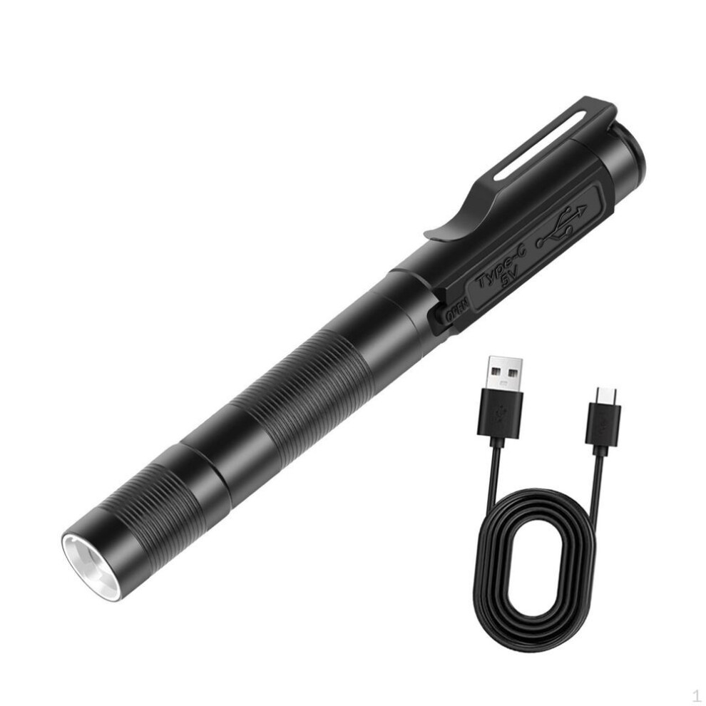 Mini Led Flashlight Handheld Torch Pocket Pen Light Aluminum Alloy Usb Small Flash For Outdoor