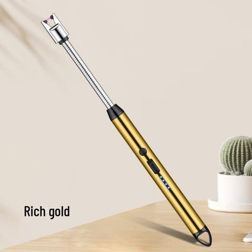 (gold, Type-c interface) Customizable Electronic Gas Stove Igniter: Creative Kitchen Pulse Lighter