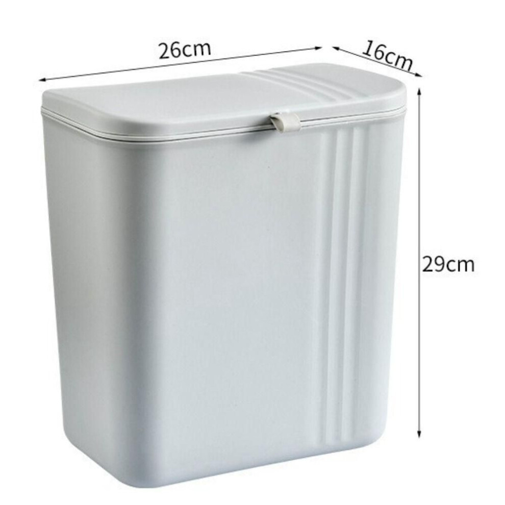 (grey) Waterproof Wall Mounted Trash Plastic Compost Bin Garbage Can Trash Bin  Bathroom