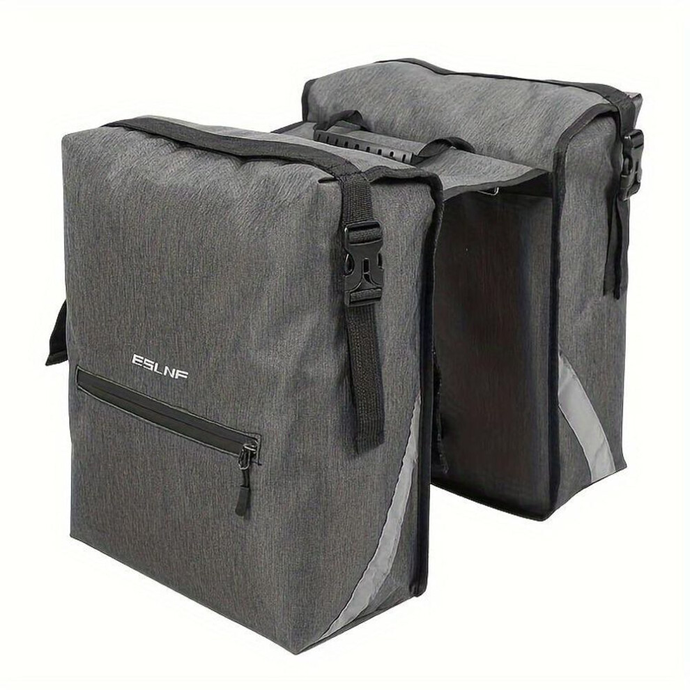 A pair of waterproof Oxford cloth bicycle saddle bags - a bicycle rear basket with adjustable shoulder straps