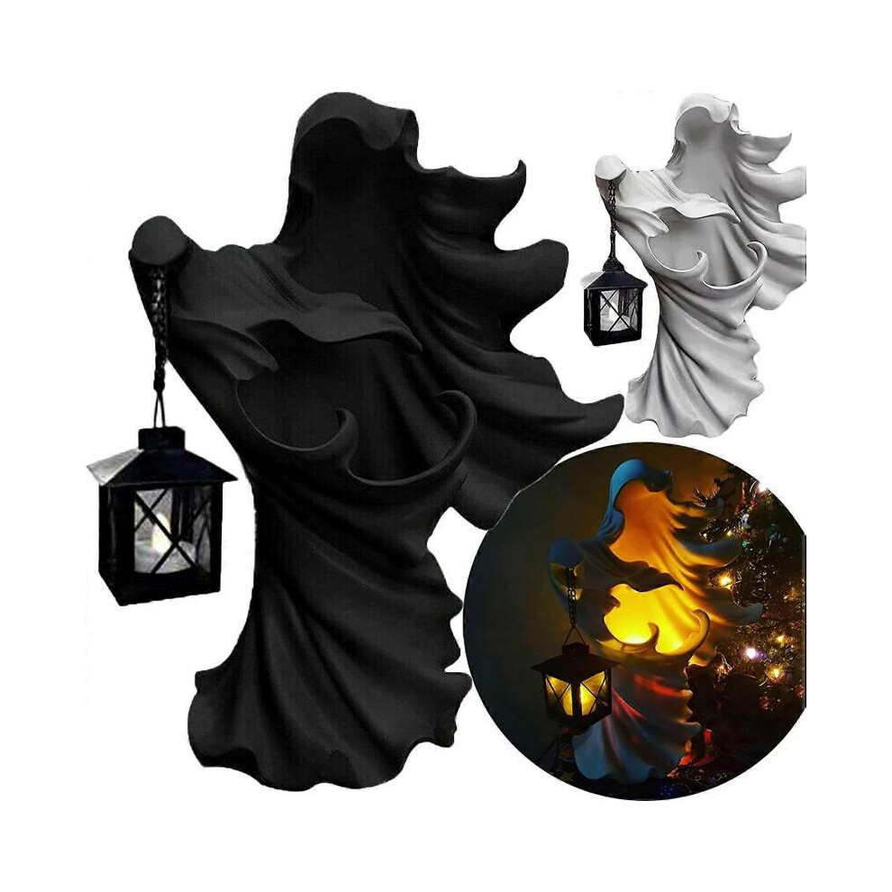 Hell's Messenger With Lantern, New Vintage Resin Halloween Witch Small Lantern Decorations, Witch Statues Not,Specified