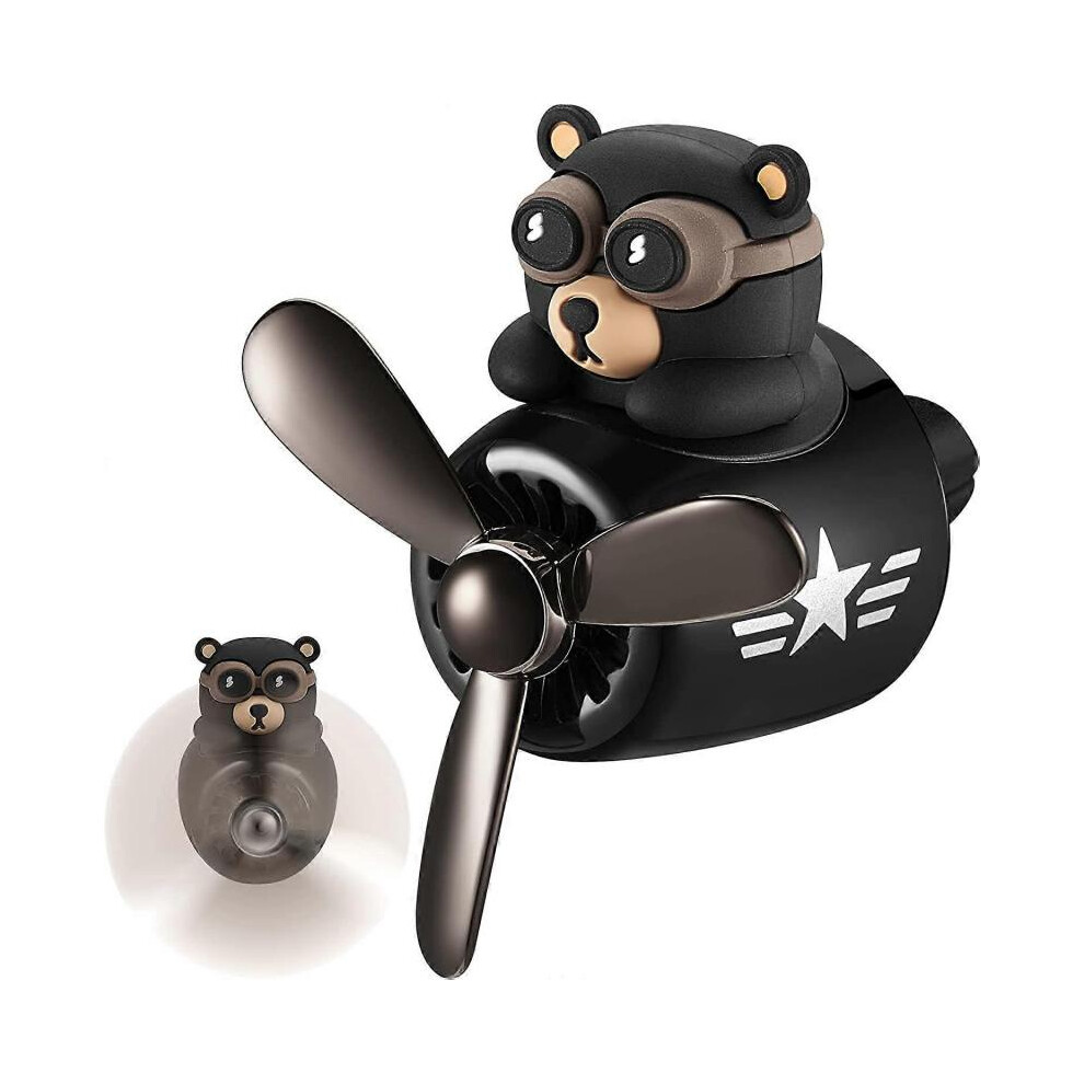 Bear Pilot Car Air Freshener Cute Car Diffuser Rotating Propeller Air Outlet Vent Fresheners Aromatherapy