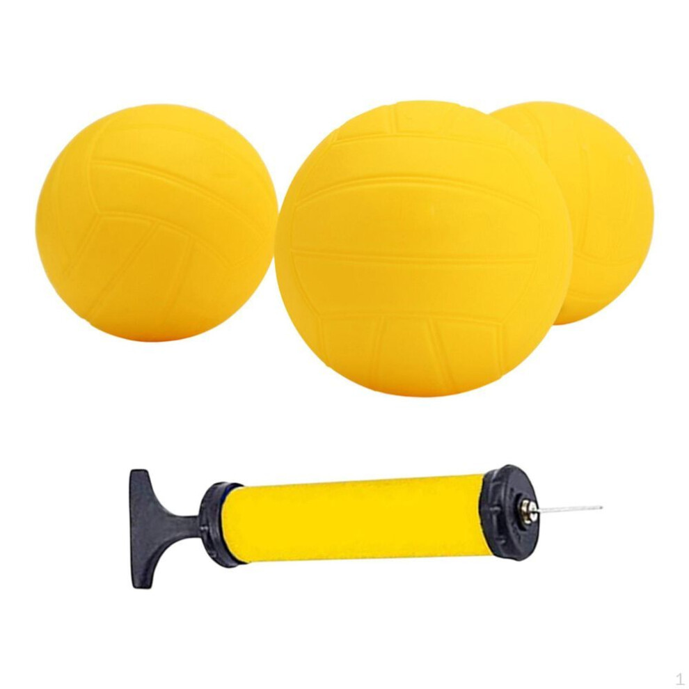 (3.5 Inch 3pcs) -replacement Balls With Air Pump, Strong Pvc Inflatable Mini Volleyball For Lawn, Beach Volleyball,