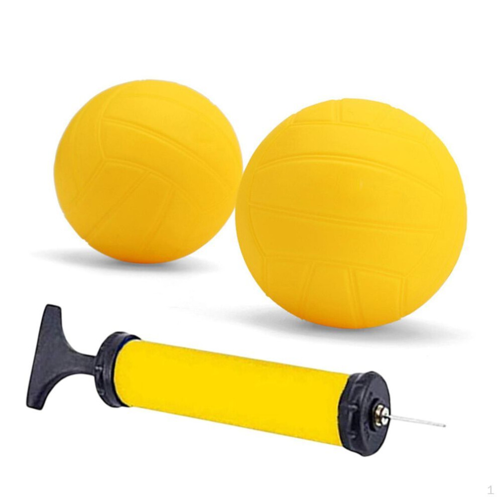 (1x 3.5in and 1x 5in) -Replacement Balls with Air Pump, Strong PVC Inflatable Mini Volleyball for Lawn, Beach Volleyball,
