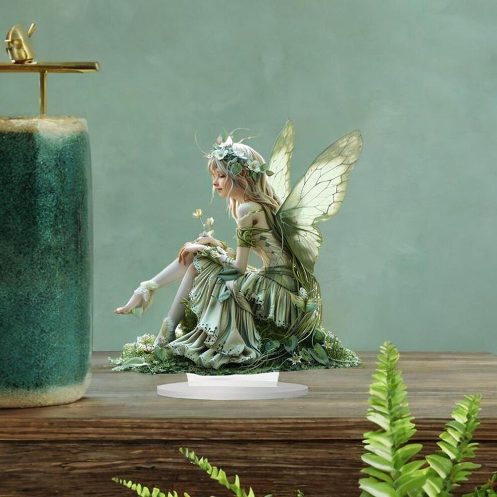 Fairy Shaped Acrylic Sign Statue with Stand Gift Decoration Figurine Sculpture for Living Room