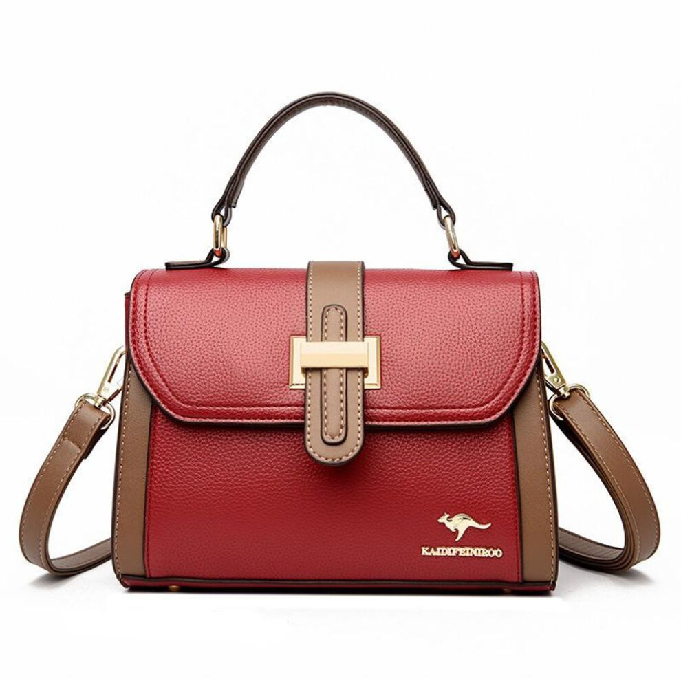 (red) Crossbody Bag Women's Bag Fashion Color Contrast Shoulder Bag Women's Small Square Bag