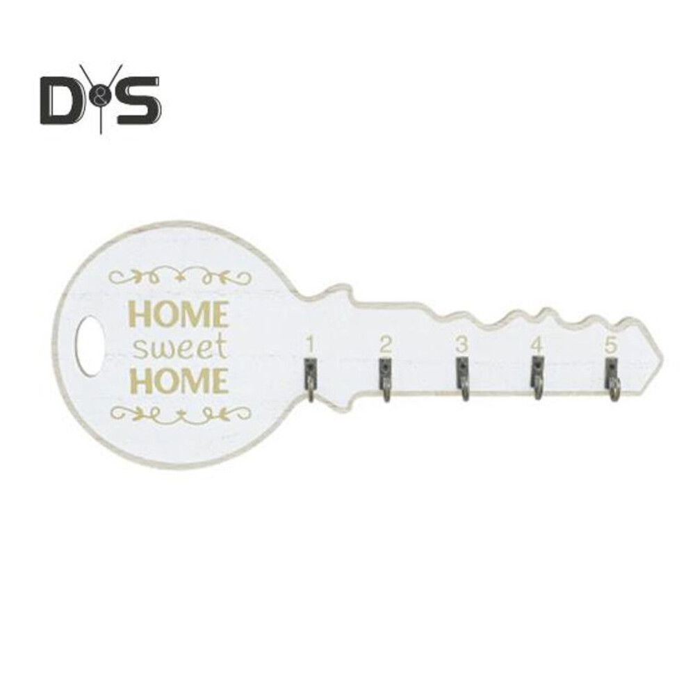 (white) Wooden Key Wall Hook Heavy Duty Vintage Key Hat Clothes Umbrella Bag Hanger Organizer Key Shape Wall Sign Home Office Entryway Decoration Ornament